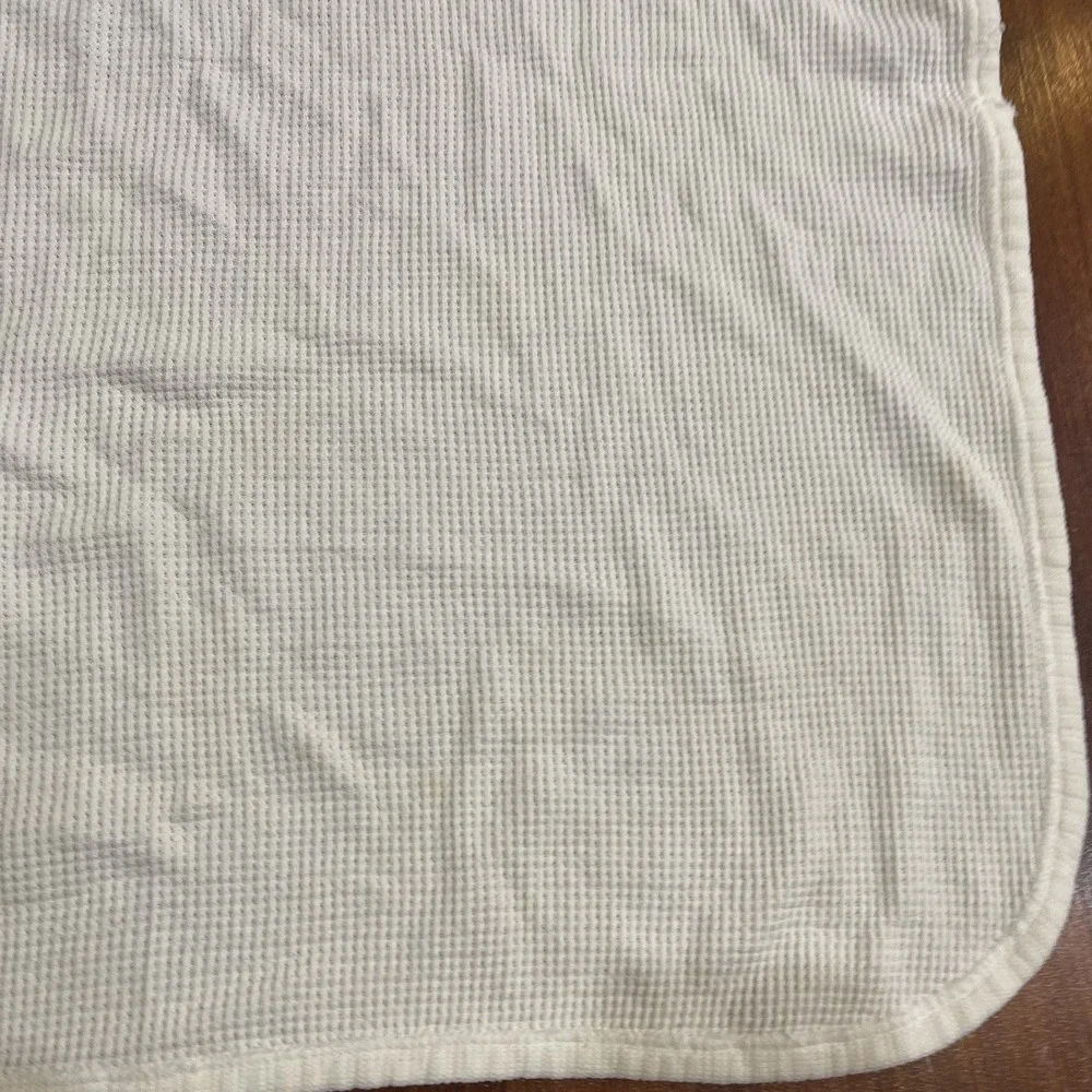 Curity Solid Cream Off‎ White Thermal Baby Blanket Unisex Waffle Weave Cotton